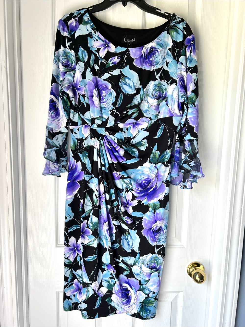 Connected Apparel Floral Dress bell sleeves